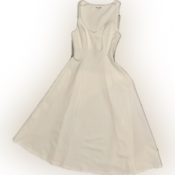 NWOT Reformation Mikol white Knit Stretch Midi Dress XS - Picture 2 of 6